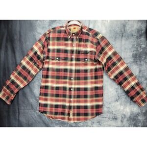 Larry Mahan Cowboy Collection Mens Shirt SZ M Multi Color Plaid Long Sleeve